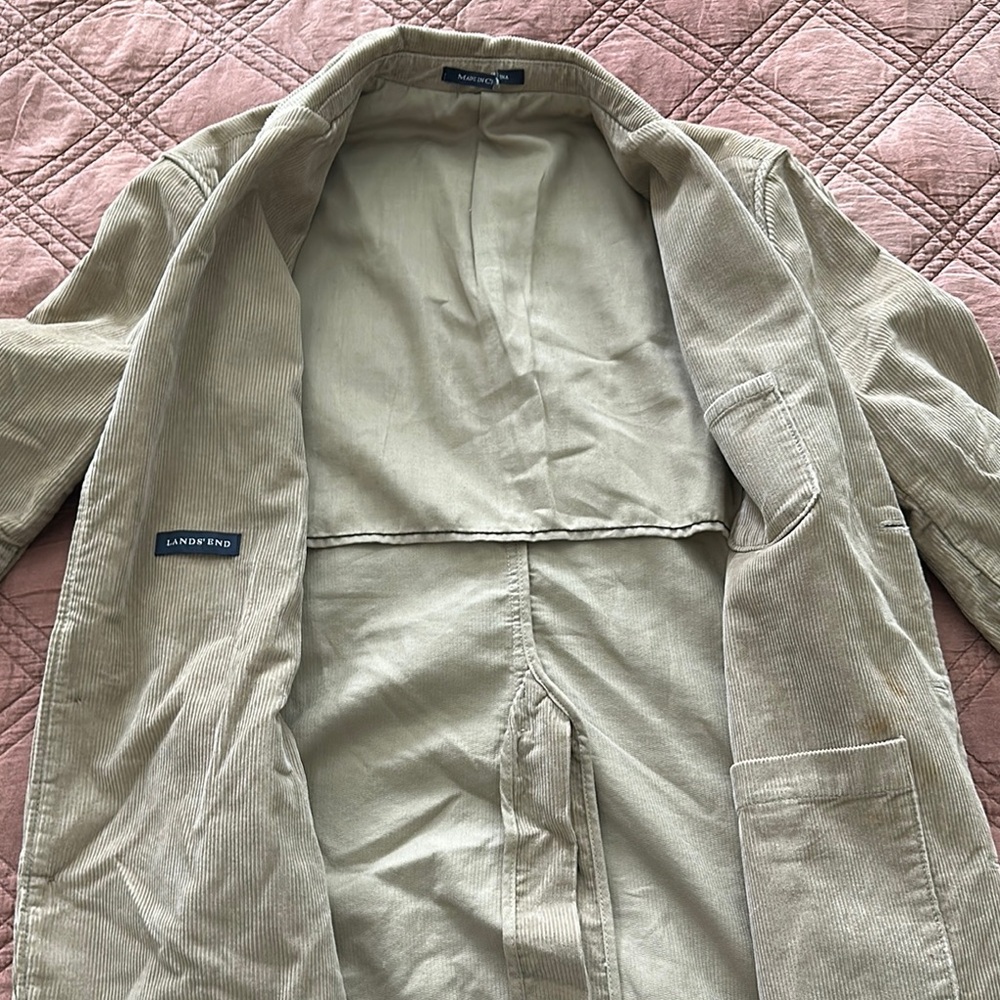 Lands' End Tan Lightweight Corduroy Shirt Jacket